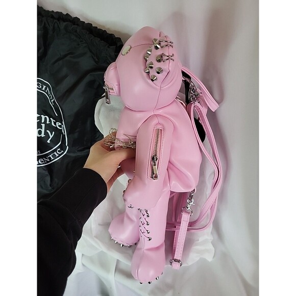 Pink Tormented Teddy Bear Backpack Bag Dolls Kill New W/ 2 Dustbags - Picture 7 of 16
